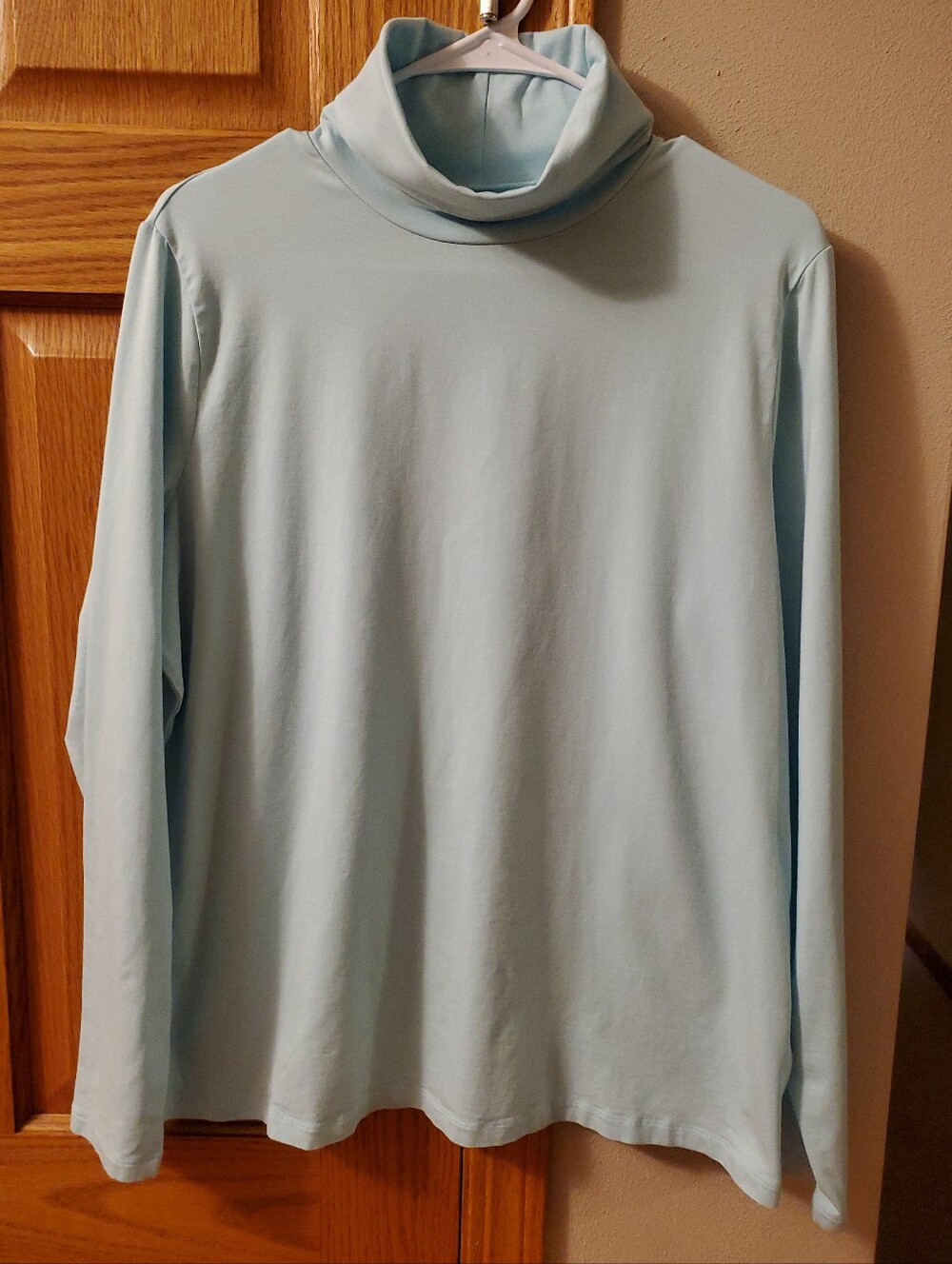 Lands' End Women's Shaped Fit XL Mint Green Light Aqua Tagless Shirt